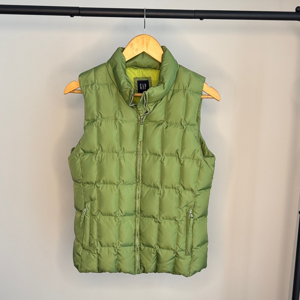 GAP Olive Quilted Puffer Vest